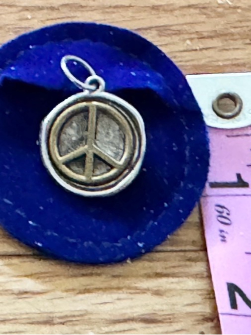 Waxing Poetic Sterling Silver & Brass Peace Sign Charm